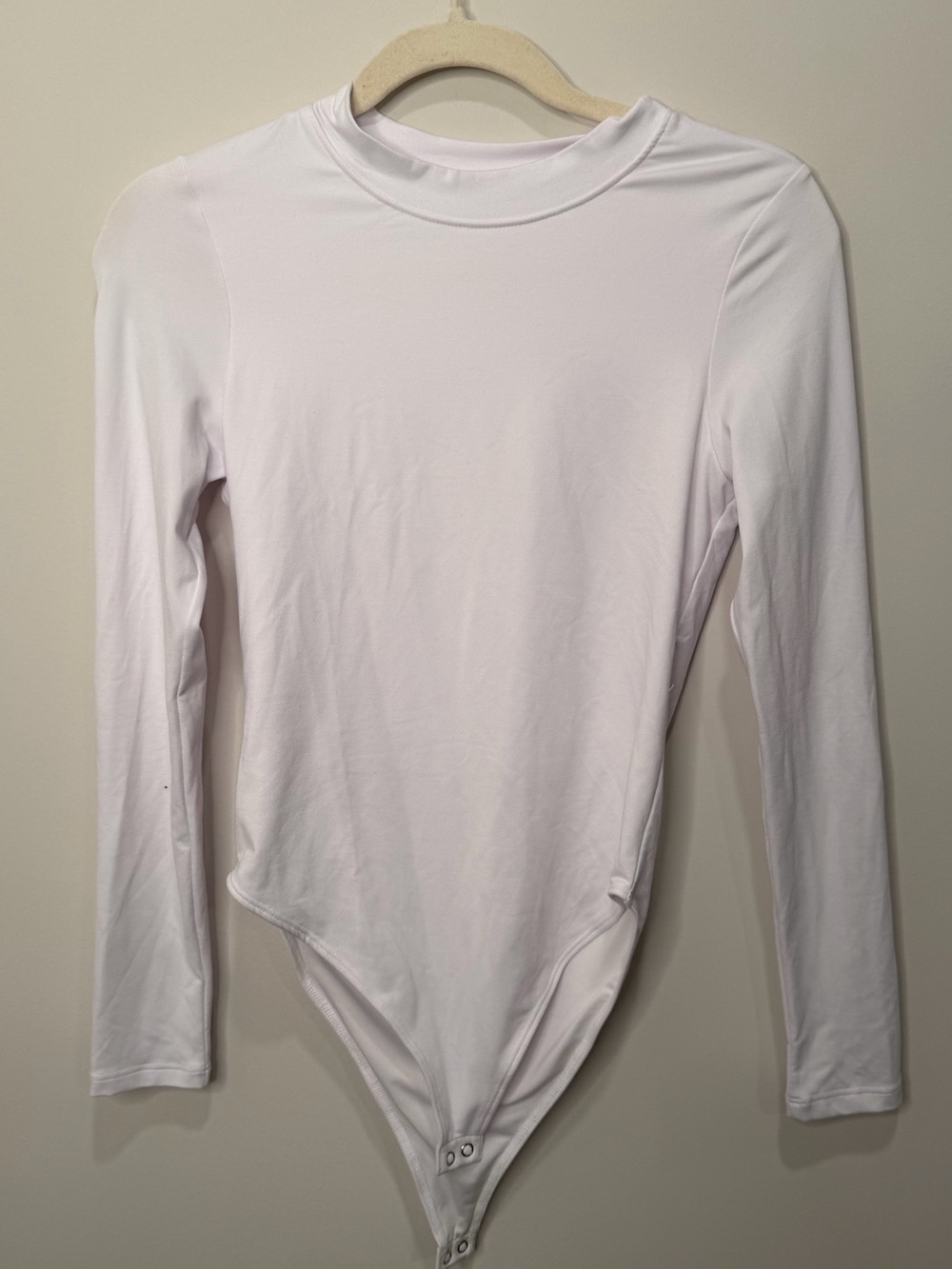 Good American White Long Sleeve High Neck Bodysuit Size 3 Large GB0048